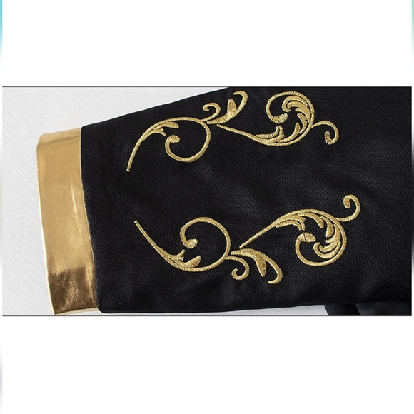 Men's Fashion Prince Uniform Gold Embroidered Jacket Suit Jacket - Picture 10 of 12